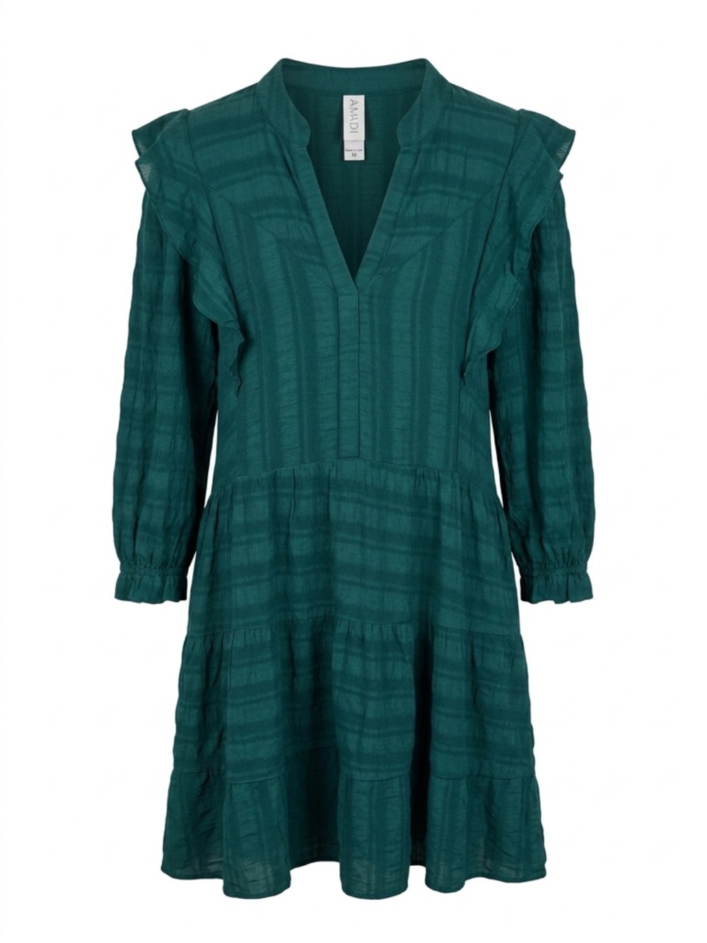 Amadi Anthropologie Teal Ruffle Tiered Mini Dress - Size M